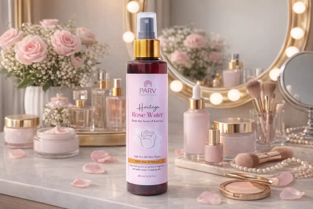 rose water as a makeup setting spray